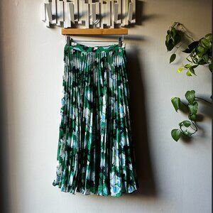 Anthropologie (Maeve) Pleated Floral Midi Skirt (Size: XS)